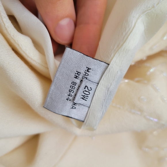 White Cream Wool Beaded Embalished  Skirt and Blazer Jacket Set Suit Size 20W - Picture 14 of 17